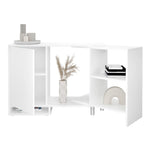 ZNTS FMD Modular Corner Storage Unit with Open Shelf White 443704