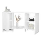 ZNTS FMD Modular Corner Storage Unit with Open Shelf White 443704