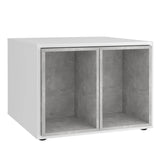 ZNTS FMD Coffee Table with 2 Side Tables 67.5x67.5x50 cm White and Concrete 444231