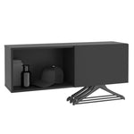 ZNTS FMD Wall-mounted Coat Rack with Compartment 99.1x27.2x33 cm Black 444234