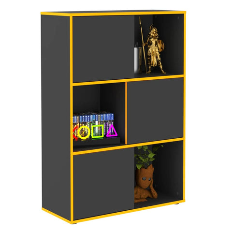 ZNTS FMD Free-standing Shelf Unit with 3 Open Compartments 68.5x33x99 cm Anthracite 444230