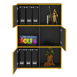 ZNTS FMD Free-standing Shelf Unit with 3 Open Compartments 68.5x33x99 cm Anthracite 444230