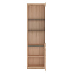 Kensington Tall Narrow 2 Door Glazed Display Cabinet in Oak 4030245P