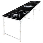 ZNTS HI Beer Pong Folding Table Height Adjustable Black 423930