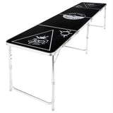 ZNTS HI Beer Pong Folding Table Height Adjustable Black 423930
