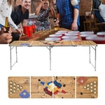 ZNTS HI Folding Beer Pong Table 240x60x55 cm MDF and Aluminium 445592