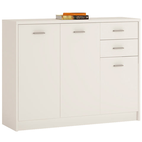 4 You 3 Door 2 Drawer Wide cupboard in Pearl White 4050521
