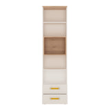 4Kids Tall 2 Drawer Bookcase in Light Oak and white High Gloss 4051144P
