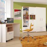 4Kids 1 Door Desk Mobile in Light Oak and white High Gloss 4058540