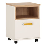 4Kids 1 Door Desk Mobile in Light Oak and white High Gloss 4058544P