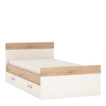 4Kids Single Bed with under Drawer in Light Oak and white High Gloss 4059040