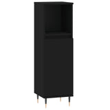 ZNTS 3 Piece Bathroom Furniture Set Black Engineered Wood 3190268