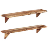 ZNTS Wall Shelves 2 pcs 110x20x18 cm Solid Wood Acacia 337824