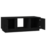 ZNTS Coffee Table Black 110x50x40 cm Solid Wood Pine 814428