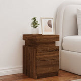 ZNTS Bedside Cabinet with LED Lights Brown Oak 35x39x55 cm 836761