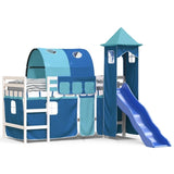 ZNTS Kids' Loft Bed with Tower without Mattress Blue 90x200 cm 3207103