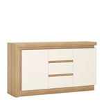 Lyon 2 door 3 drawer sideboard in Riviera Oak/White High Gloss 4260365