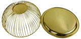 Set Of 3 Gold Bowls With Plate Tops S-KG0742