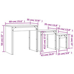 ZNTS Nesting Coffee Tables 3 pcs Grey Sonoma Engineered Wood 837825