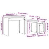 ZNTS Nesting Coffee Tables 3 pcs Grey Sonoma Engineered Wood 837825