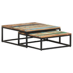 ZNTS Nesting Coffee Tables 2 pcs Solid Reclaimed Wood 320390