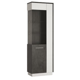 Zingaro Tall Glazed display cabinet in Grey and White 4331367