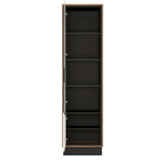 Brolo Tall glazed display cabinet White, Black, and dark wood 4341353