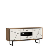 Brolo 2 door 2 drawer TV unit in Walnut and White 4344153