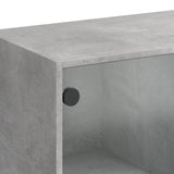 ZNTS Coffee Table with Glass Doors Concrete Grey 102x50x42 cm 836416