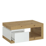 Luci 1 drawer coffee table in White and Oak 4381070