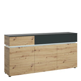 Luci 3 door 2 drawer sideboard in Platinum and Oak 4390671