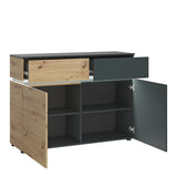 Luci 2 door 2 drawer cabinet in Platinum and Oak 4390771