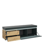 Luci 1 door 2 drawer 180 cm wide TV unit in Platinum and Oak 4390871