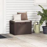 ZNTS Garden Storage Box with Seat Cushion Brown 125 L PP 364212