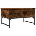 ZNTS Coffee Table Smoked Oak 70x50x40 cm Engineered Wood and Metal 845373