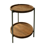 ZNTS Bedside Table with Shelf Mango DELA01