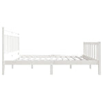 ZNTS 3100959 Bed Frame without Mattress White Solid Wood 140x200 cm