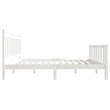 ZNTS 3100959 Bed Frame without Mattress White Solid Wood 140x200 cm