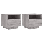 ZNTS Bedside Cabinets with LED Lights 2 pcs Grey Sonoma 40x39x37 cm 836809