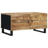 ZNTS Coffee Table 80x50x40 cm Solid Wood Mango&Engineered Wood 350636