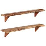 ZNTS Wall Shelves 2 pcs 110x20x18 cm Solid Wood Acacia 337824