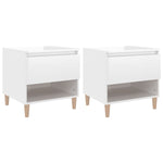 ZNTS Bedside Tables 2 pcs High Gloss White 50x46x50 Engineered Wood 819537