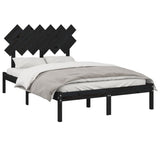 ZNTS Bed Frame without Mattress Black 120x200 cm Solid Wood 3104867