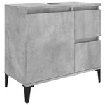 ZNTS 3 Piece Bathroom Cabinet Set Concrete Grey Engineered Wood 3185547