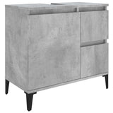 ZNTS 3 Piece Bathroom Cabinet Set Concrete Grey Engineered Wood 3185547