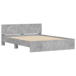 ZNTS Bed Frame with LED without Mattress Concrete Grey 160x200 cm 3207598