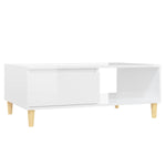 ZNTS Coffee Table High Gloss White 90x60x35 cm Engineered Wood 806001