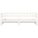 ZNTS Pull-out Day Bed without Mattress White 2x cm Solid Wood 840386