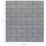 ZNTS 3D Wallpaper Bricks Self-adhesive 40 pcs Anthracite 150723