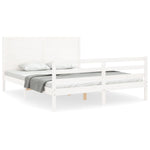 ZNTS Bed Frame without Mattress White 160x200 cm Solid Wood 3194647